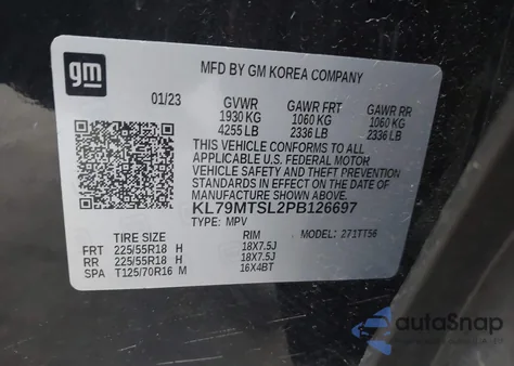 2023 Chevrolet Trailblazer Fwd Rs from USA, damaged, VIN KL79MTSL2PB126697